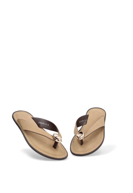 Sandalia de mujer SORAIA xzy-2a001 taupe sintetico suela plana