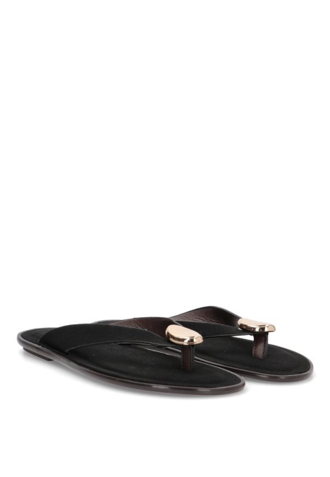 Sandalia de mujer SORAIA xzy-2a001 negro sintetico suela plana
