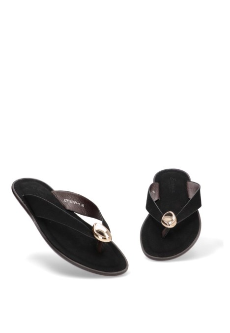 Sandalia de mujer SORAIA xzy-2a001 negro sintetico suela plana