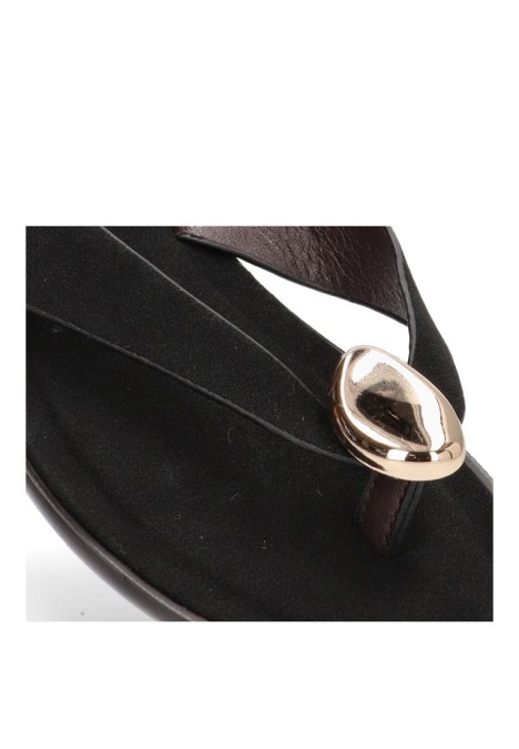 Sandalia de mujer SORAIA xzy-2a001 negro sintetico suela plana
