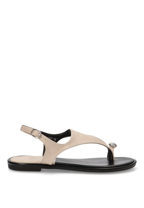 Sandalia de mujer Luna Collection bp-5277 beige sintetico suela plana