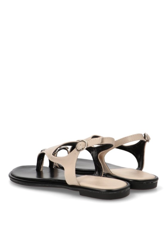 Sandalia de mujer Luna Collection bp-5277 beige sintetico suela plana
