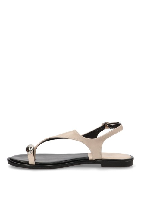 Sandalia de mujer Luna Collection bp-5277 beige sintetico suela plana