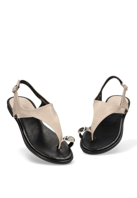 Sandalia de mujer Luna Collection bp-5277 beige sintetico suela plana