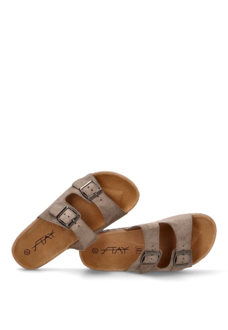 Sandalia de mujer Luna Collection 27-377 beige sintetico suela plana