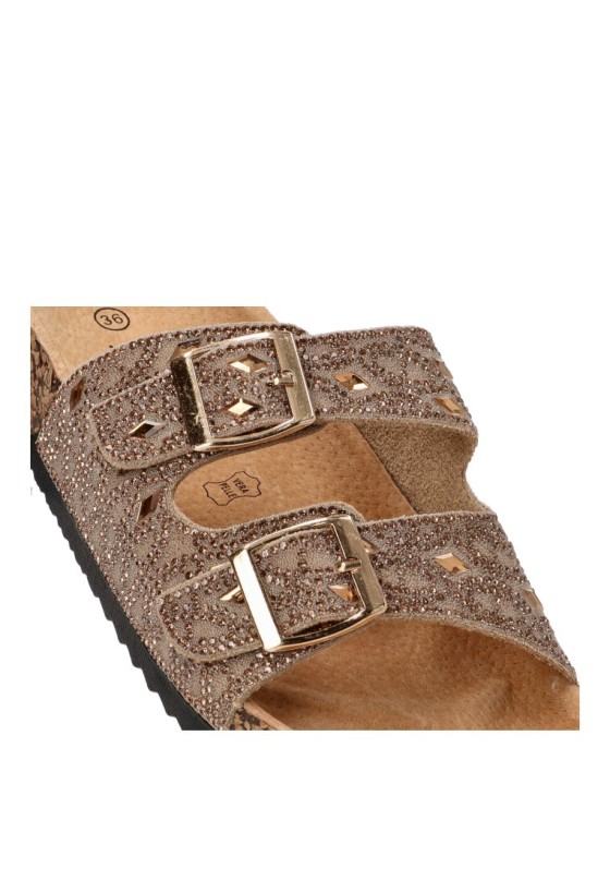 Sandalia de mujer Luna Collection 27-2531 taupe sintetico suela plana