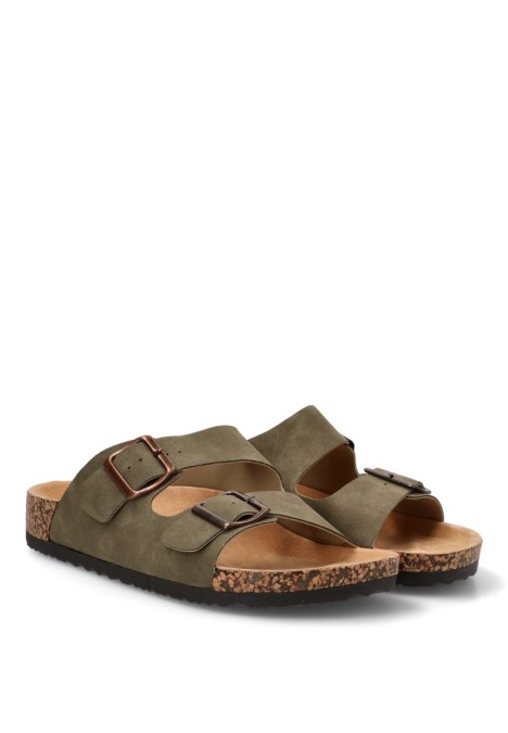 Sandalia de hombre Luna Collection 27-2012c kakhi sintetico suela plana