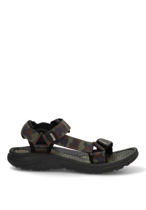 Sandalia de hombre MUSTANG 84660 kakhi textil  suela plana