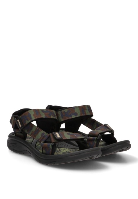 Sandalia de hombre MUSTANG 84660 kakhi textil  suela plana