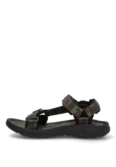 Sandalia de hombre MUSTANG 84660 kakhi textil  suela plana