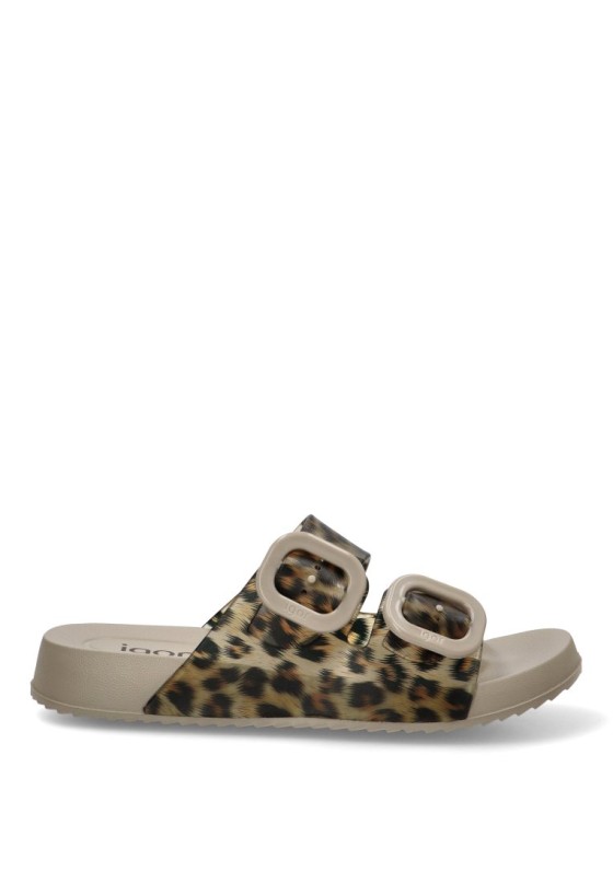 Chanclas sandalias playa de mujer IGOR habana leo beige goma suela plana
