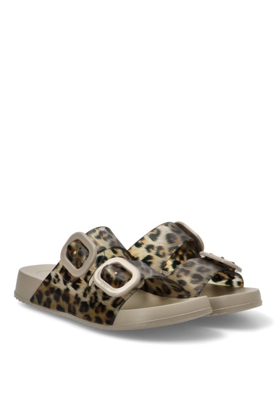Chanclas sandalias playa de mujer IGOR habana leo beige goma suela plana