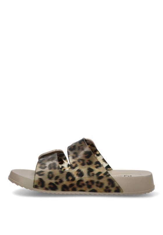 Chanclas sandalias playa de mujer IGOR habana leo beige goma suela plana