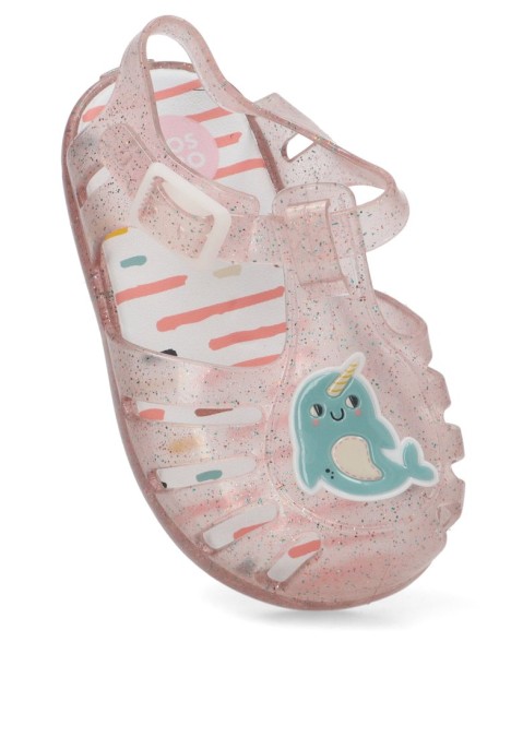 Chanclas sandalias playa de niña GIOSEPPO sosua rosa goma suela plana