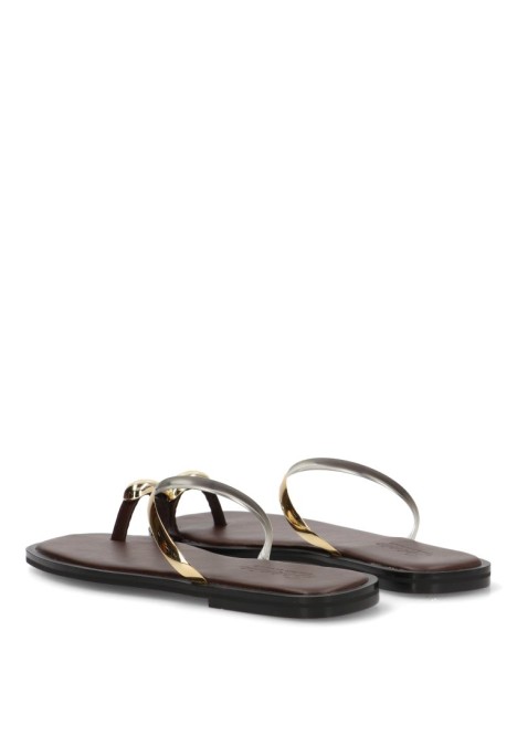 Sandalia de mujer SORAIA gz-2a015 marron sintetico suela plana