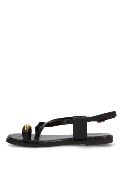 Sandalia de mujer SORAIA gz-1u42 negro sintetico suela plana