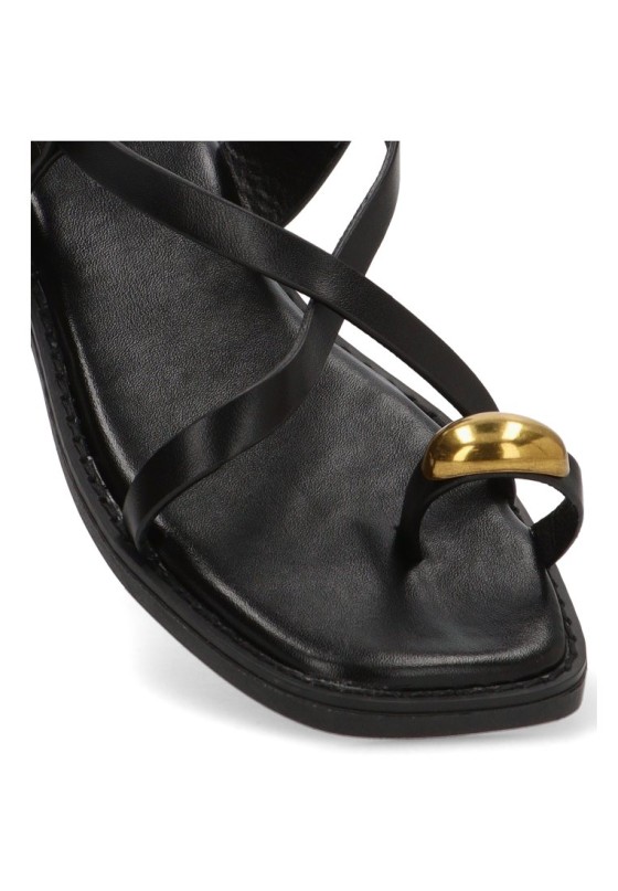 Sandalia de mujer SORAIA gz-1u42 negro sintetico suela plana