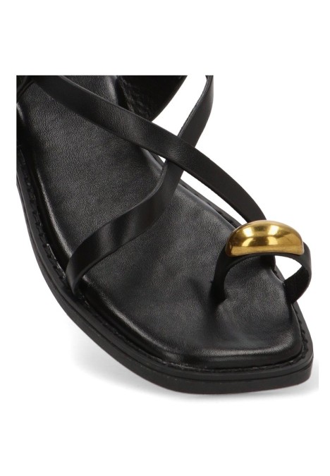 Sandalia de mujer SORAIA gz-1u42 negro sintetico suela plana