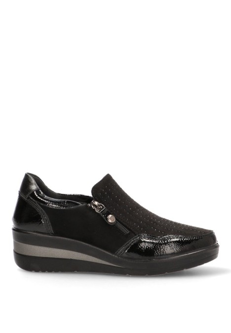 Deportivo de mujer AMARPIES amd29385 negro sintetico cuña media