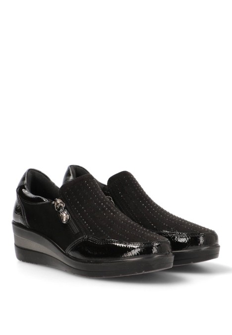 Deportivo de mujer AMARPIES amd29385 negro sintetico cuña media