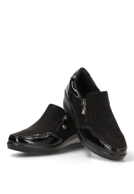 Deportivo de mujer AMARPIES amd29385 negro sintetico cuña media