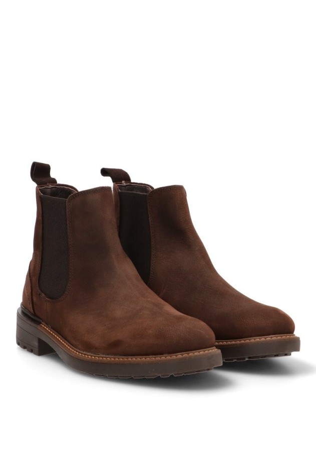 Botin de hombre DJ. SANTA 4162 marron piel suela plana