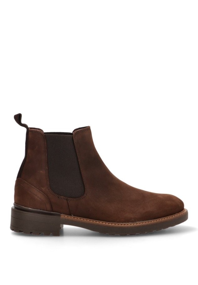 Botin de hombre DJ. SANTA 4162 marron piel suela plana