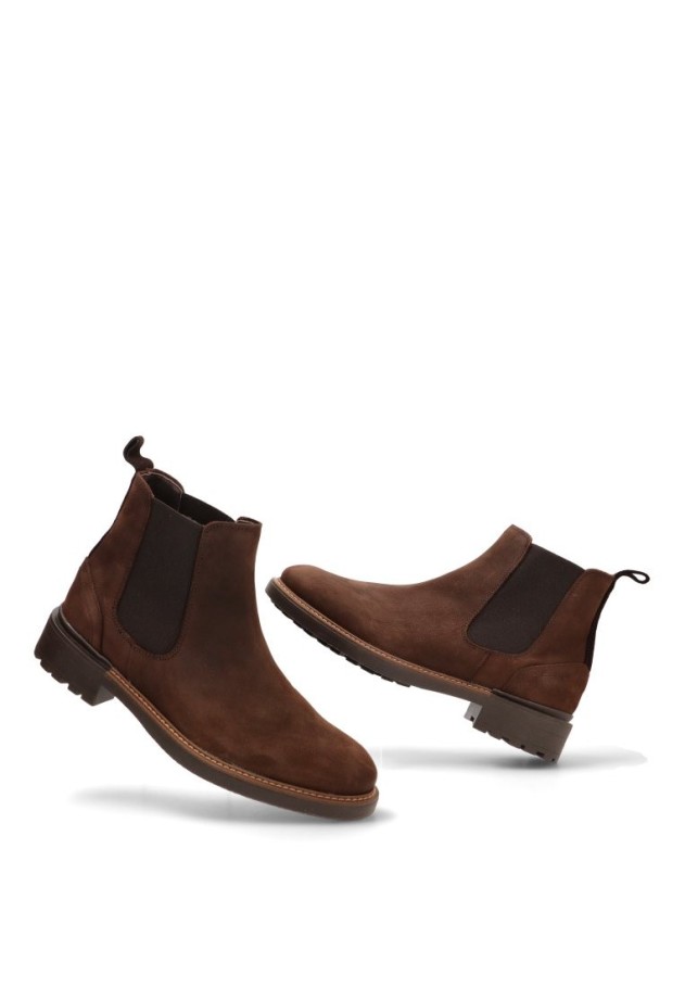 Botin de hombre DJ. SANTA 4162 marron piel suela plana