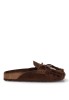 Zueco de mujer LUNA TREND m5641 marron antelina suela plana