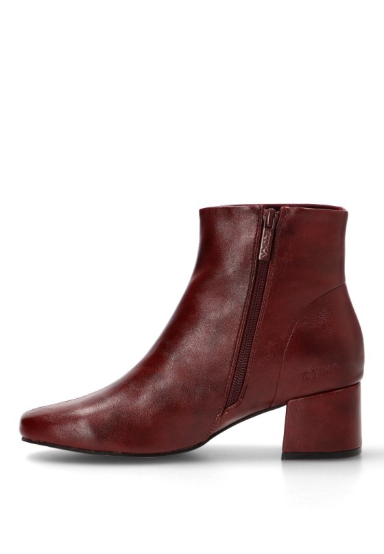 Botines bajos de tacón medio mujer ETIKA 32014 burdeos