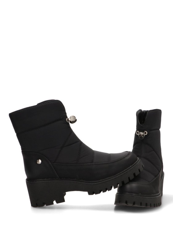 Botines acolchados de tacón medio mujer ETIKA 11117 negro