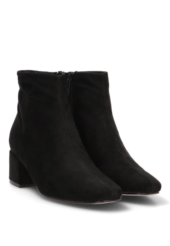 Botines bajos de antelina de tacón medio mujer ETIKA 32014 negro