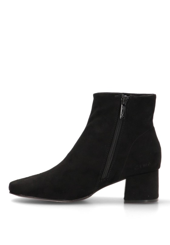 Botines bajos de antelina de tacón medio mujer ETIKA 32014 negro