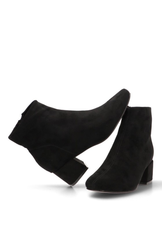 Botines bajos de antelina de tacón medio mujer ETIKA 32014 negro