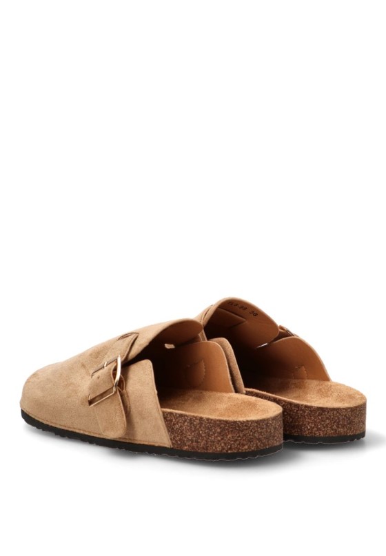 Zueco de mujer ERYN tl8-98 kakhi antelina suela plana