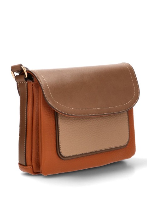 Bolso bandolera pequeña de mujer Luna Collection bfy27871 marron sintetico 