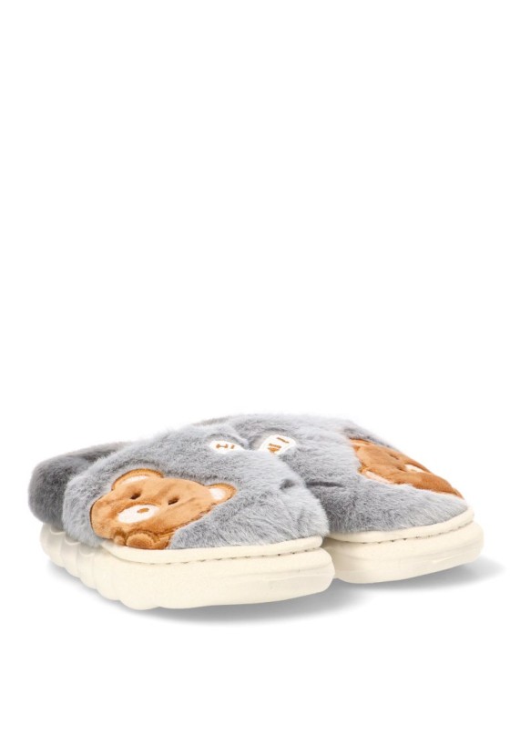 Zapatillas casa de niño JOMIX mb10134 gris textil  suela plana