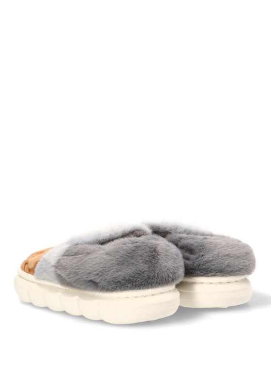 Zapatillas casa de niño JOMIX mb10134 gris textil  suela plana