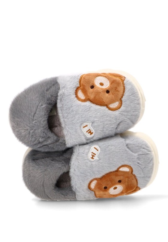 Zapatillas casa de niño JOMIX mb10134 gris textil  suela plana