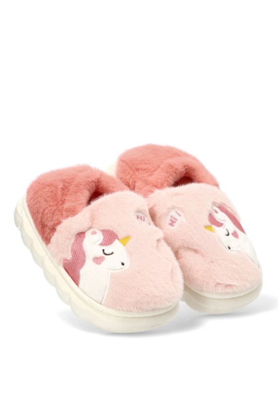 Zapatillas casa de niña JOMIX mb10134 rosa textil  suela plana
