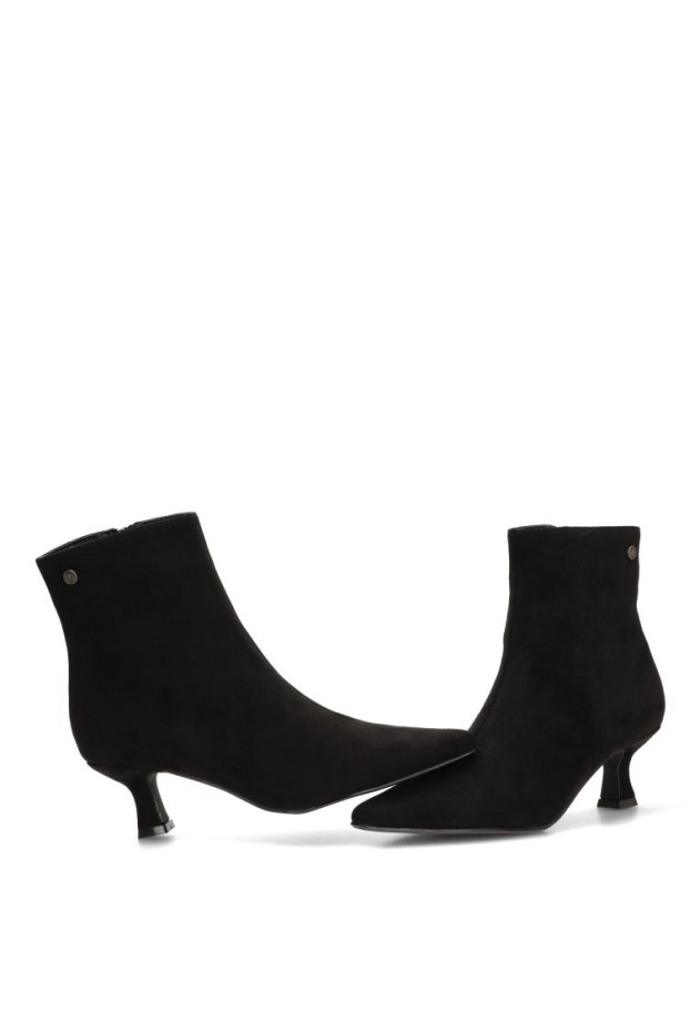 Botin de mujer BUONAROTTI a-5417 negro antelina tacón medio
