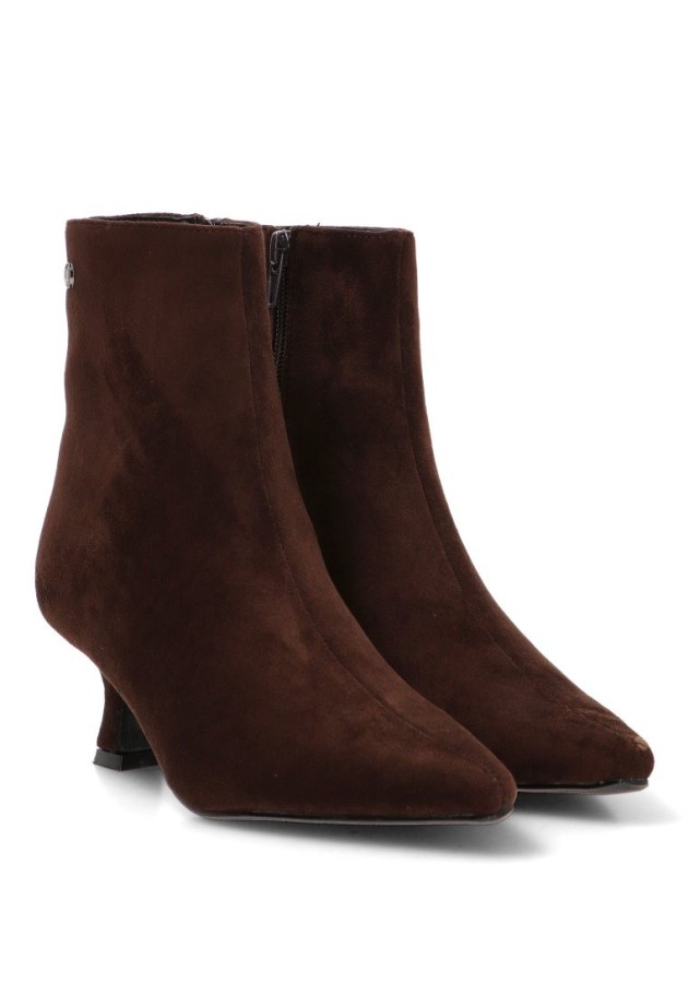 Botin de mujer BUONAROTTI a-5417 coffee antelina suela plana