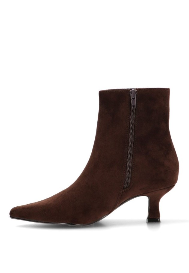 Botin de mujer BUONAROTTI a-5417 coffee antelina suela plana