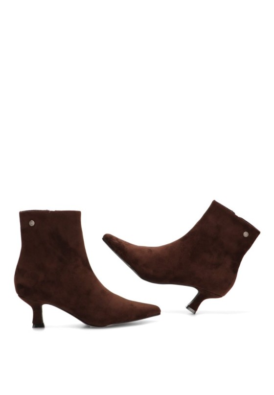 Botin de mujer BUONAROTTI a-5417 coffee antelina suela plana
