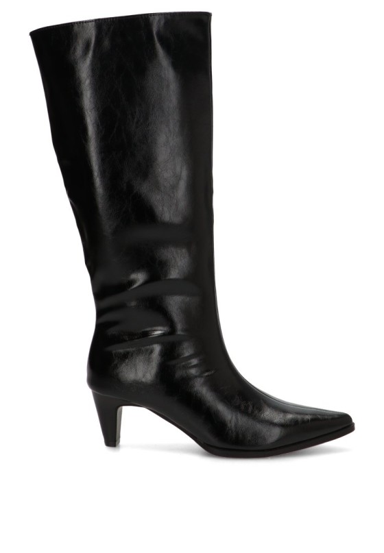 Bota de mujer IDEAL SHOES 6388 negro sintetico tacón medio