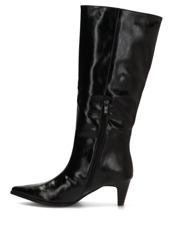 Bota de mujer IDEAL SHOES 6388 negro sintetico tacón medio