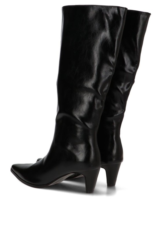 Bota de mujer IDEAL SHOES 6388 negro sintetico tacón medio