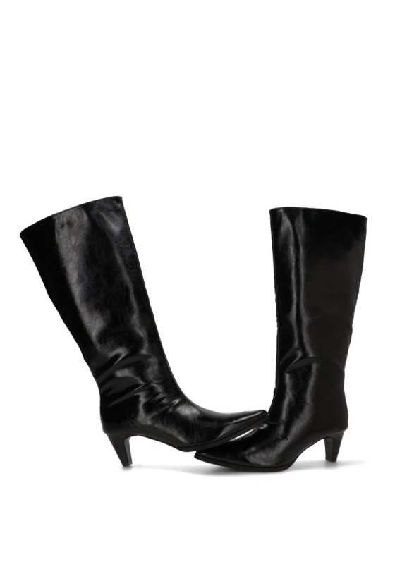 Bota de mujer IDEAL SHOES 6388 negro sintetico tacón medio