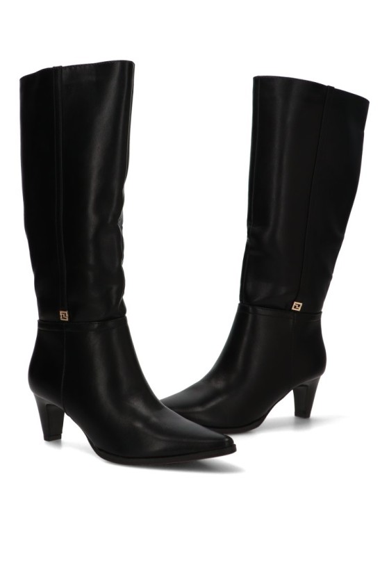Bota de mujer IDEAL SHOES 6395a negro sintetico tacón medio