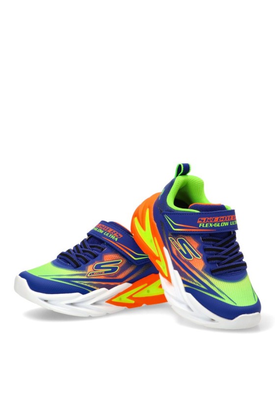 Deportivo de niño SKECHERS 400139l azul sintetico suela plana